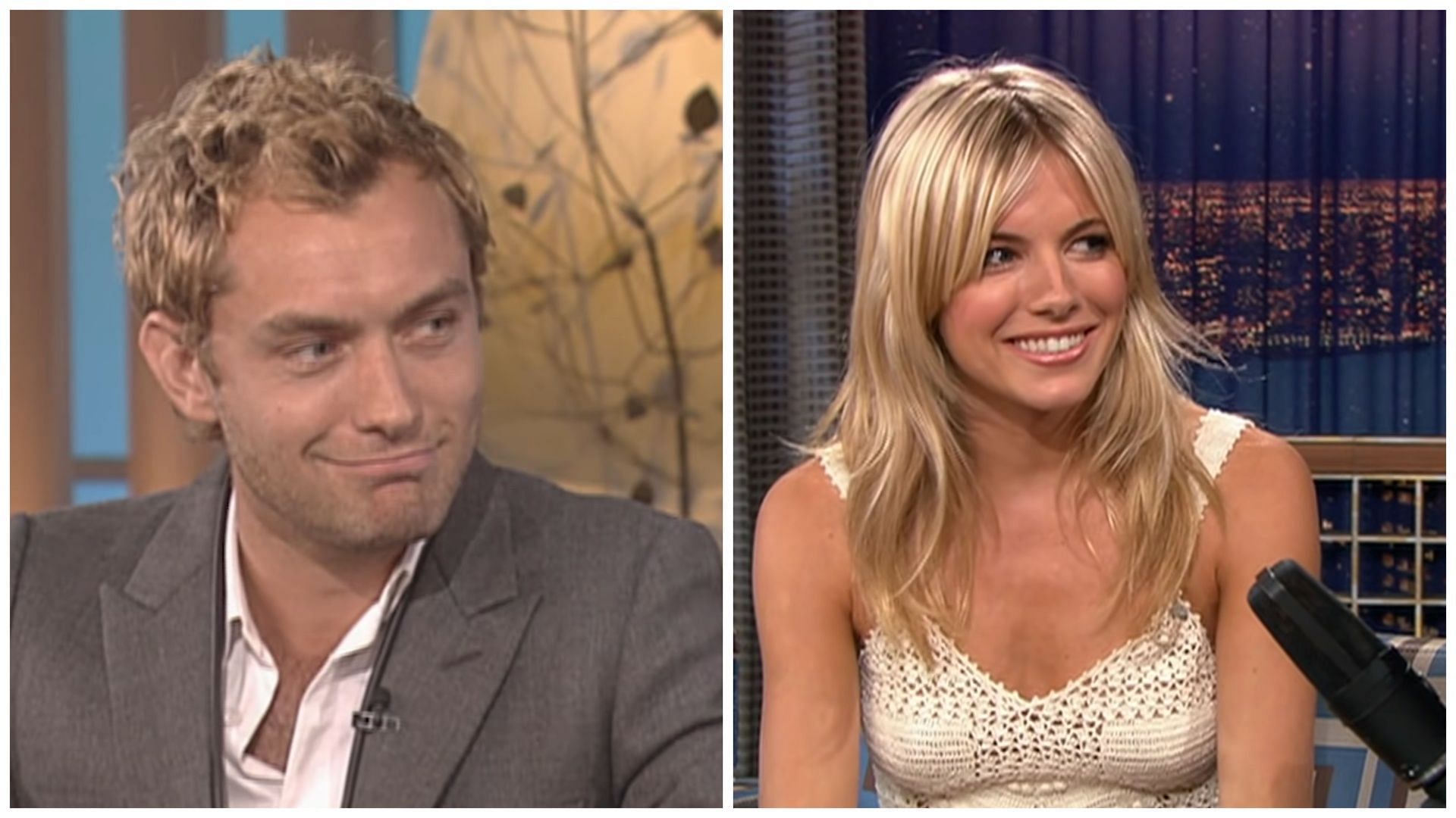 Sienna Miller and Jude Law were once engaged (Image via YouTube/TheEllenShow, Conan O'Brien)